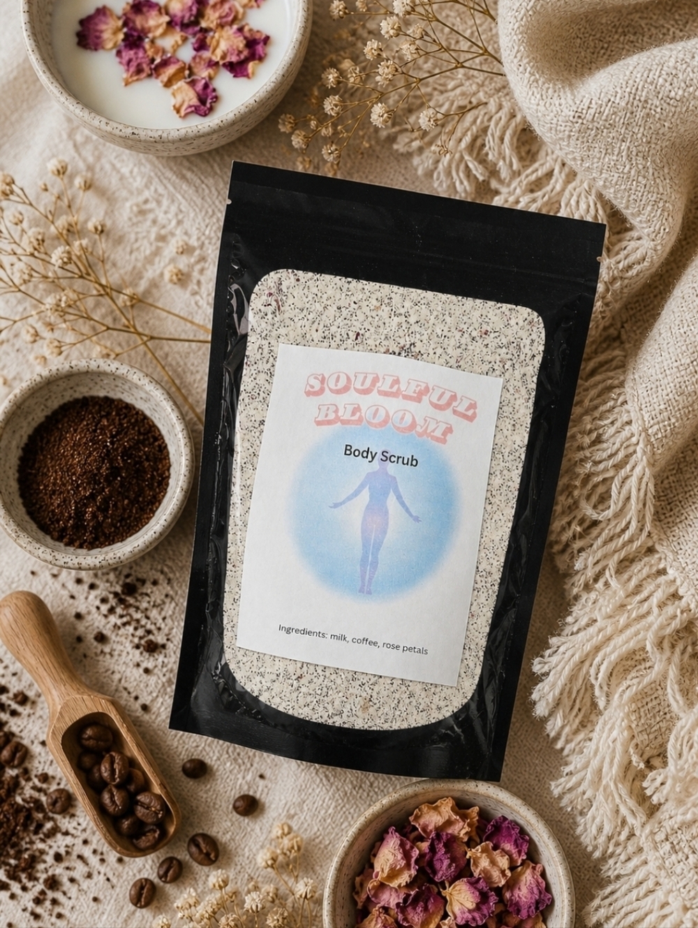 4/$15 Soulful Bloom Body Scrub Over 1/2lb! Moisturize, Exfoliate, Skin Health